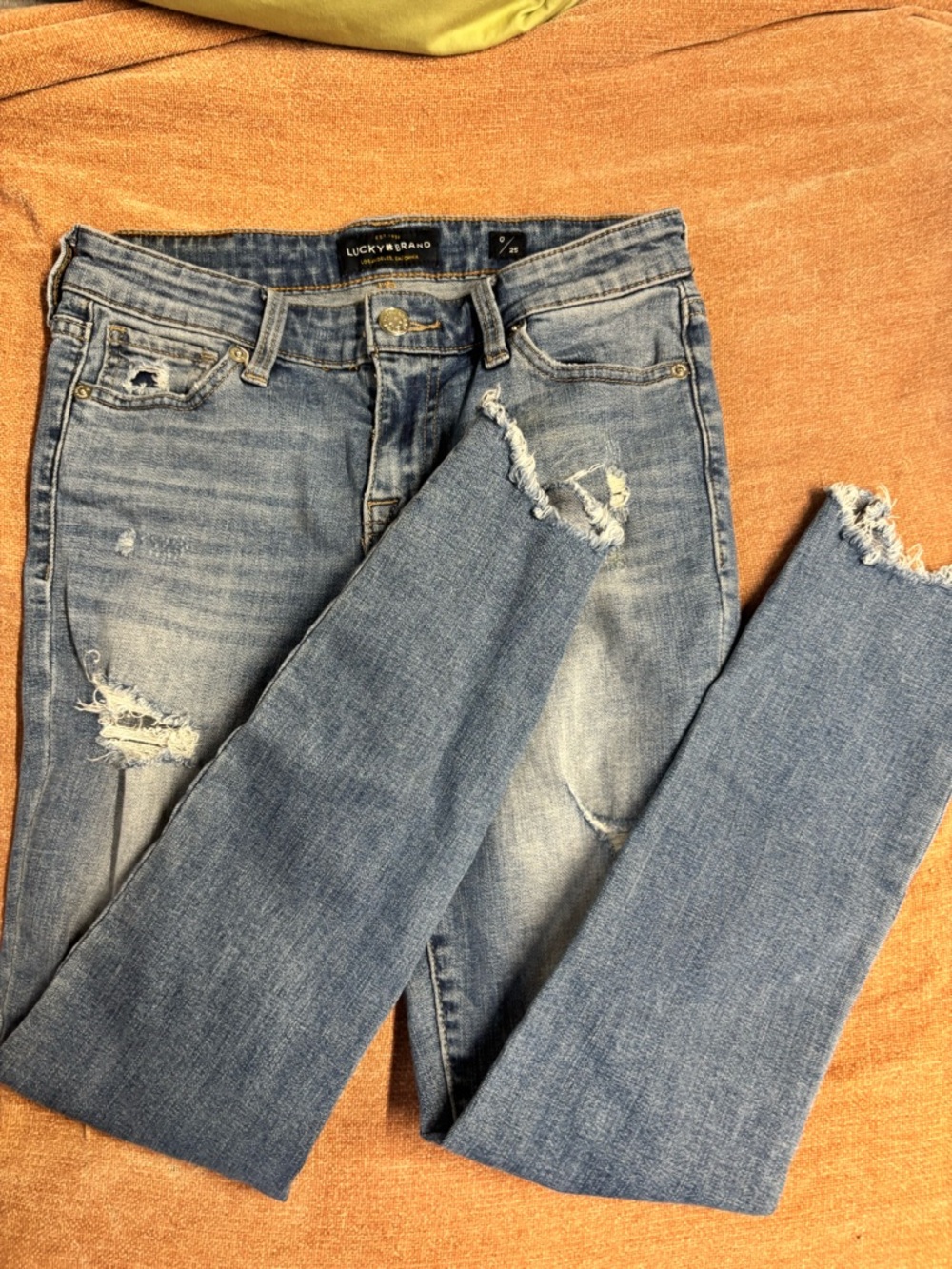 Lucky Brand Women's Medium Blue Distressed Skinny Jeans